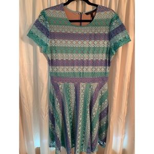 BCBG Teal Cap Sleeve Dress